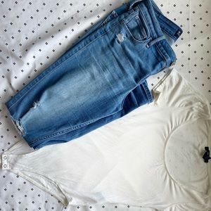 White “U”-neck body suit